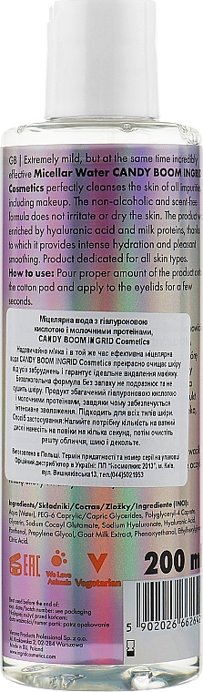 Woda micelarna do twarzy - Ingrid Cosmetics Candy Boom Micellar Water — Zdjęcie N2