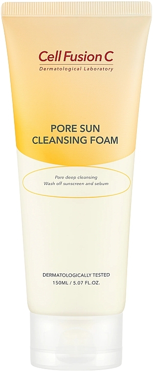 Pianka oczyszczająca do twarzy - Cell Fusion C Pore Sun Cleansing Foam — Zdjęcie N1