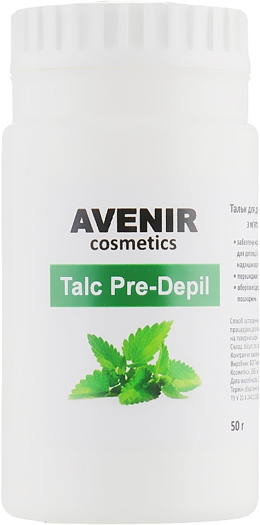 Talk do depilacji Mięta i mentol - Avenir Cosmetics Talc Pre-Depil — Zdjęcie N2