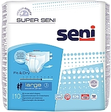 Pieluchy dla dorosłych, 100-150 cm, 10 sztuk - Seni Super Seni Large 3 Fit & Dry — Zdjęcie N1
