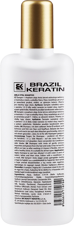Wzmacniający szampon do włosów - Brazil Keratin Amla Vital Shampoo — Zdjęcie N2