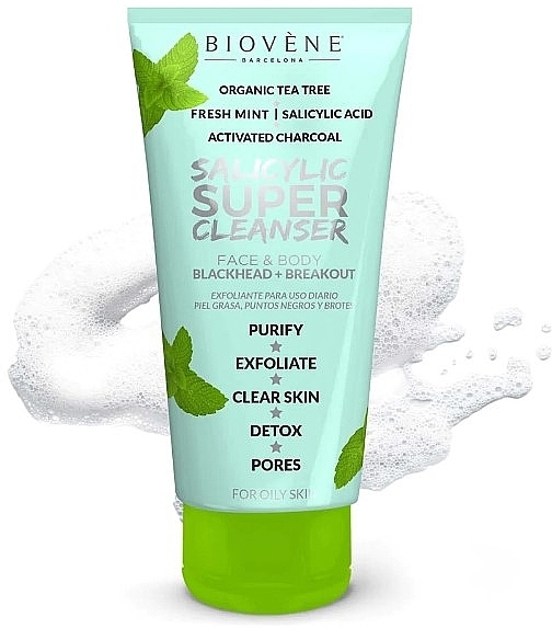 Żel oczyszczający do twarzy i ciała z kwasem salicylowym - Biovene Salicylic Super Cleanser — Zdjęcie N2