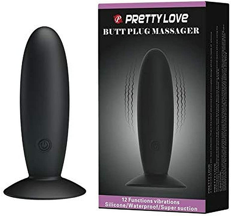Korek analny z wibracją, czarny - Baile Pretty Love Butt Plug Massager — Zdjęcie N1