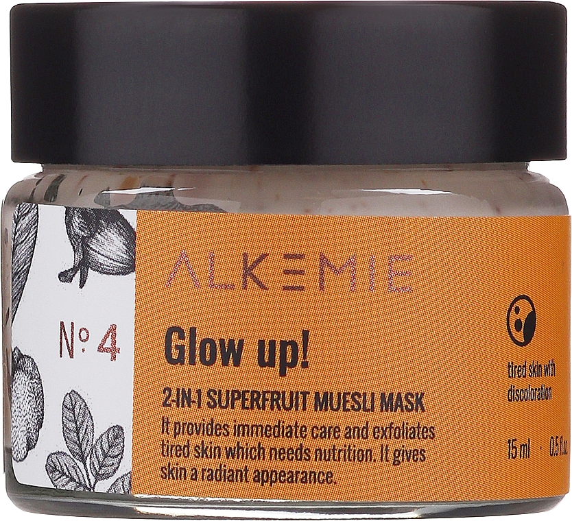 Rozjaśniająca maska kojąca do twarzy - Alkemie Glow Up 2 in 1 Superfruits Mask