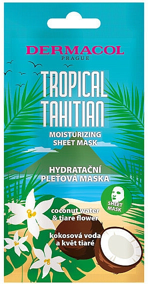 Nawilżająca maska w płachcie do twarzy - Dermacol Tropical Tahitian Moisturizing Sheet Mask — Zdjęcie N1