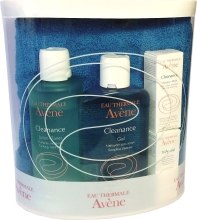 Kup Zestaw kosmetyków oczyszczających do twarzy - Avene (gel/200ml + lotion/200ml + cr/5ml + mask/10ml + towel)