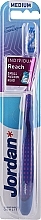 Kup Szczoteczka do zębów z nasadką ochronną, średnia twardość, niebieska kratka - Jordan Individual Reach Toothbrush