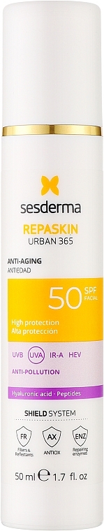 Przeciwstarzeniowy filtr przeciwsłoneczny do twarzy - Sesderma Repaskin Urban 365 Anti-aging Spf50 — Zdjęcie N1