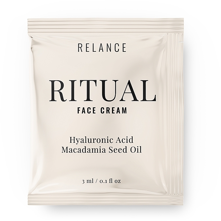 Nawilżający krem ​​do twarzy z kwasem hialuronowym i olejkiem makadamia - Relance Hyaluronic Acid + Macadamia Oil Face Cream (próbka) — Zdjęcie N1