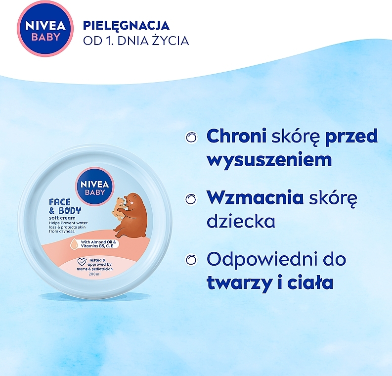 Krem Pielęgnacyjny do twarzy i ciała - Nivea Baby Care Cream — Zdjęcie N3