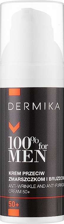 Krem przeciw zmarszczkom i bruzdom dla mężczyzn 50+ - Dermika 100% For Men Anti-Wrinkle And Anti-Furrow Cream — Zdjęcie N1
