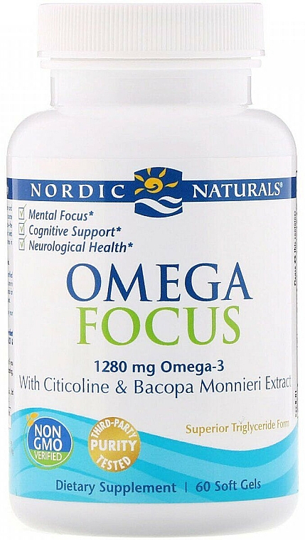 Suplement diety Omega-3, 1280 mg - Nordic Naturals Omega Focus — Zdjęcie N1