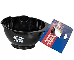 Pojemnik na farbę z uchwytem i ząbkami, 300 ml, czarny - Ronney Professional Tinting Bowl With Rubber — Zdjęcie N1