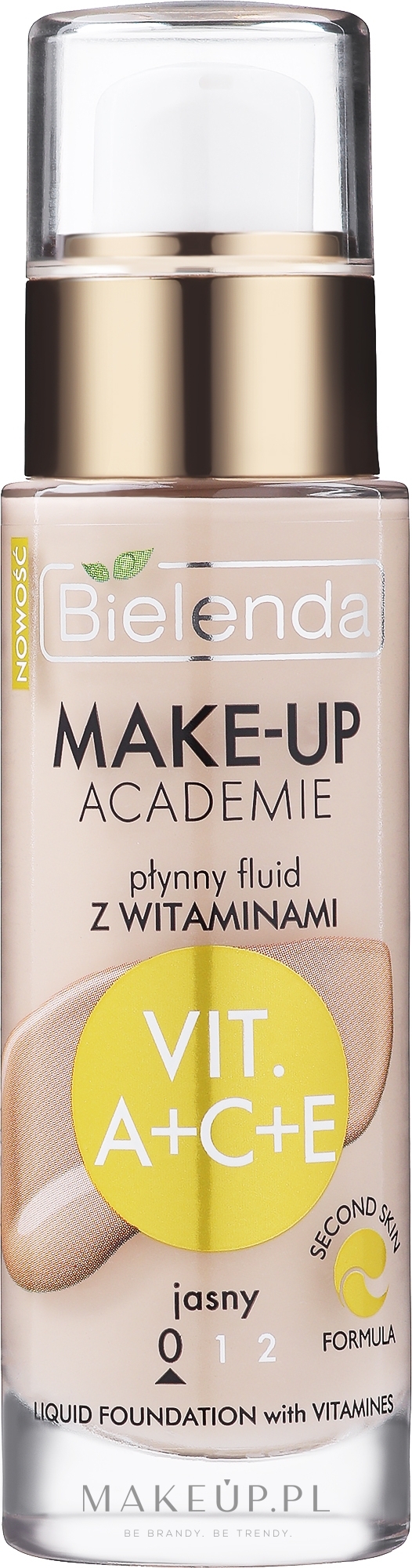 Podkład w płynie z witaminami A + C + E - Bielenda Make-Up Academie Liquid Foundation With Vitamines — Zdjęcie 0 - Light