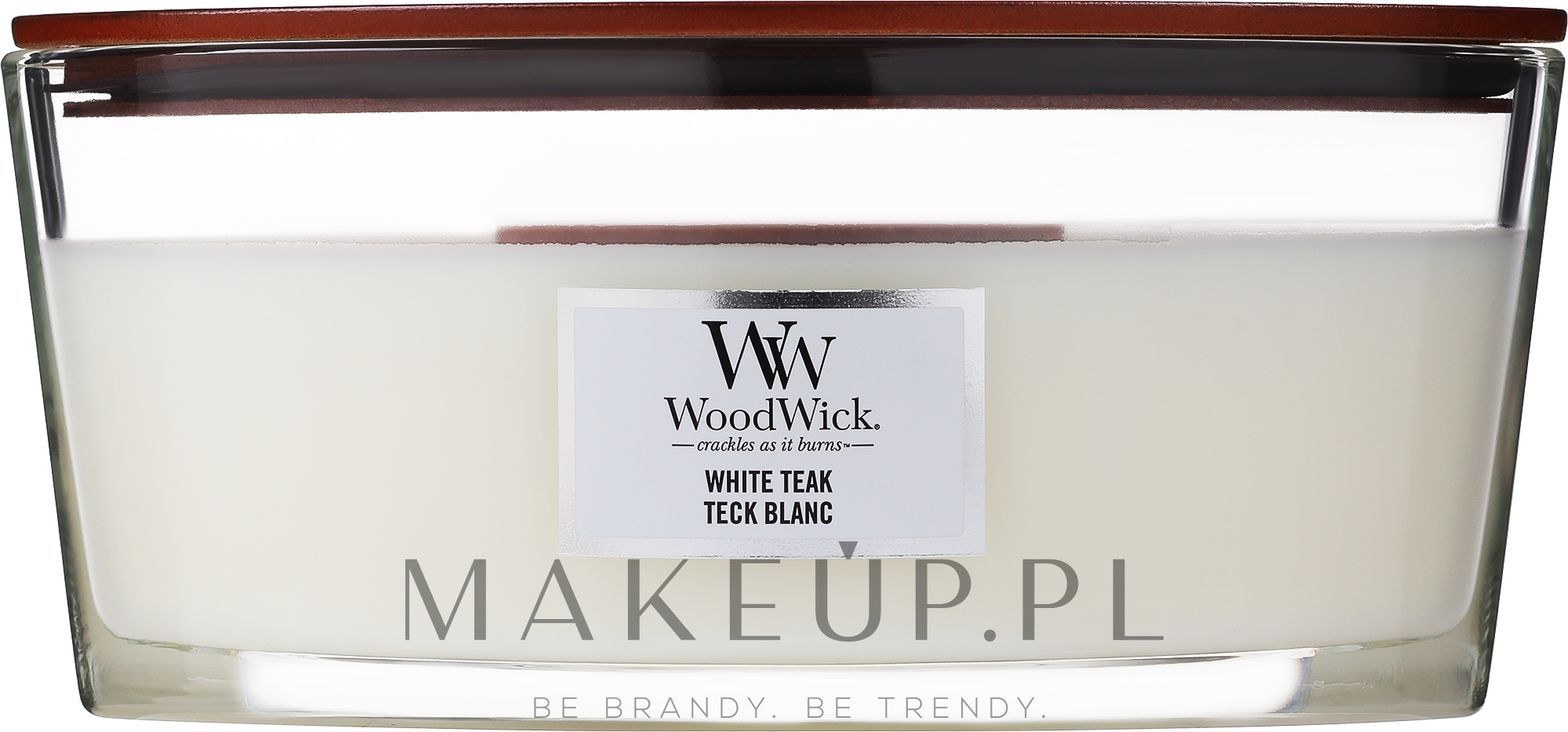 Świeca zapachowa w szkle - WoodWick Hourglass Candle White Teak — Zdjęcie 453.6 g