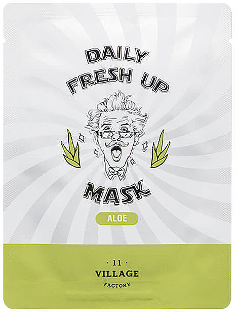 Odświeżająca maseczka w płachcie do twarzy z ekstraktem z aloesu - Village 11 Factory Daily Fresh Up Mask Aloe — Zdjęcie N1