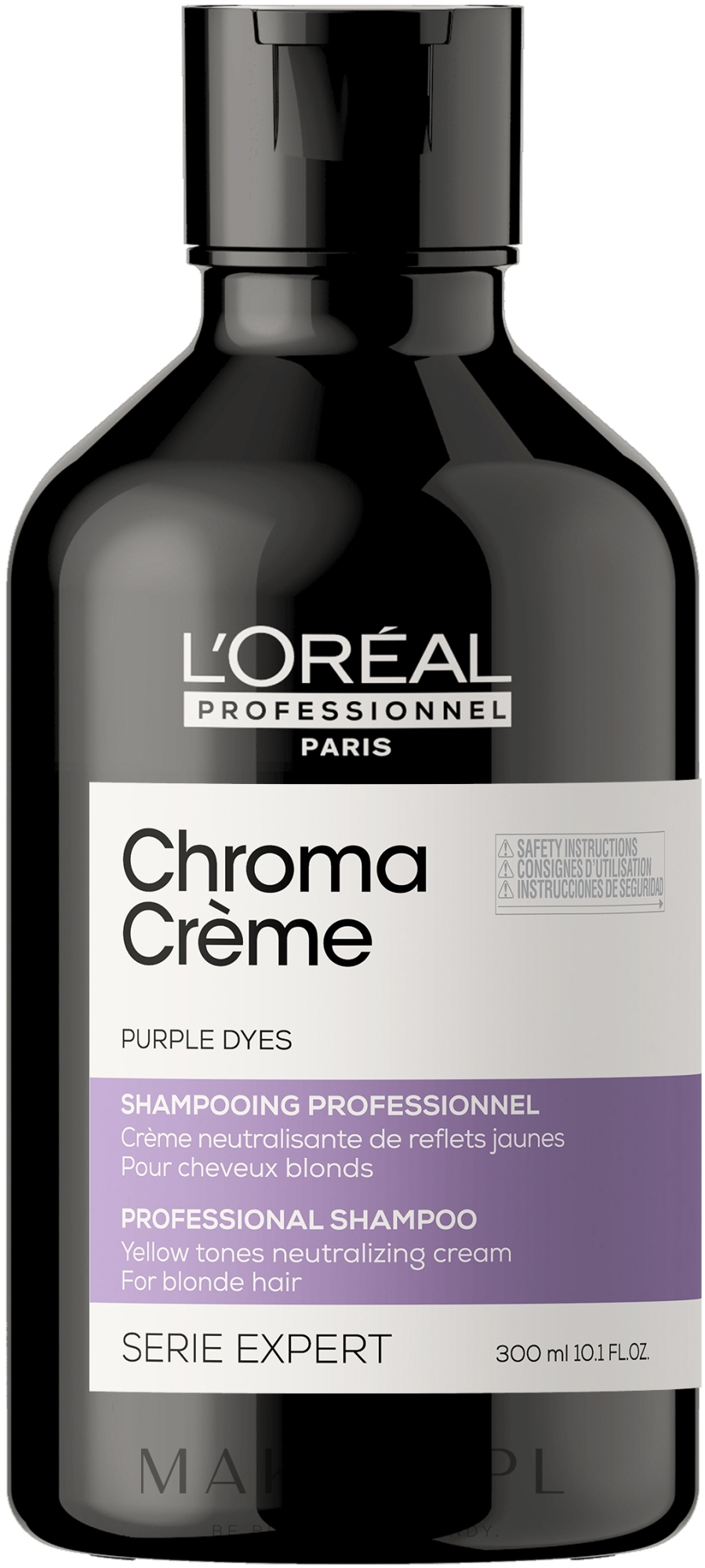 Szampon do włosów blond neutralizujący żółte tony - L'Oreal Professionnel Serie Expert Chroma Creme Professional Shampoo Purple Dyes — Zdjęcie 300 ml