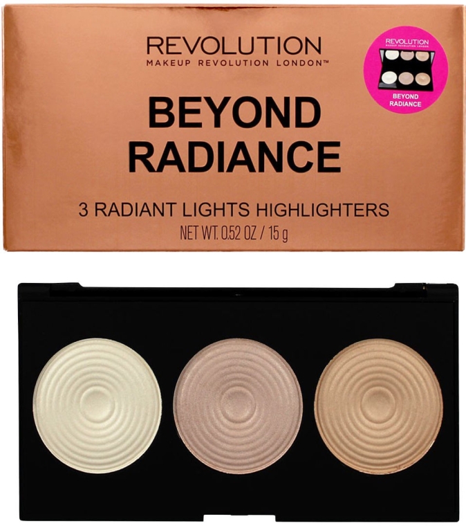 Paletka rozświetlaczy - Makeup Revolution Highlighter Palette Beyond Radiance — Zdjęcie N1