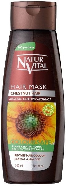 Odżywka do włosów farbowanych wzmacniająca ich kolor - Natur Vital Coloursafe Henna Hair Mask Chestnut Hair — Zdjęcie N1