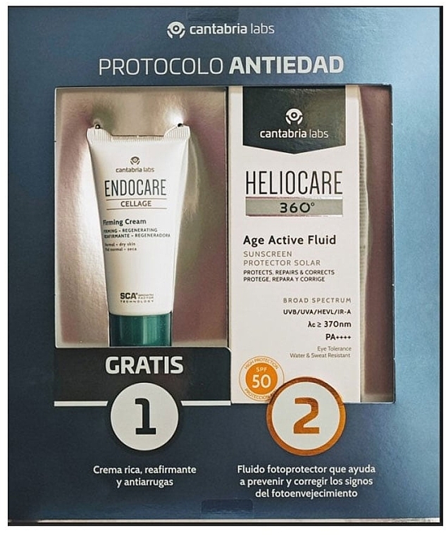 Zestaw - Cantabria Labs Heliocare 360 (fluid/50ml + f/cr/15ml) — Zdjęcie N1