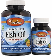 Kup Zestaw olej rybny o zapachu pomarańczy - Carlson Labs The Very Finest Fish Oil (cap/120szt + cap/30szt)