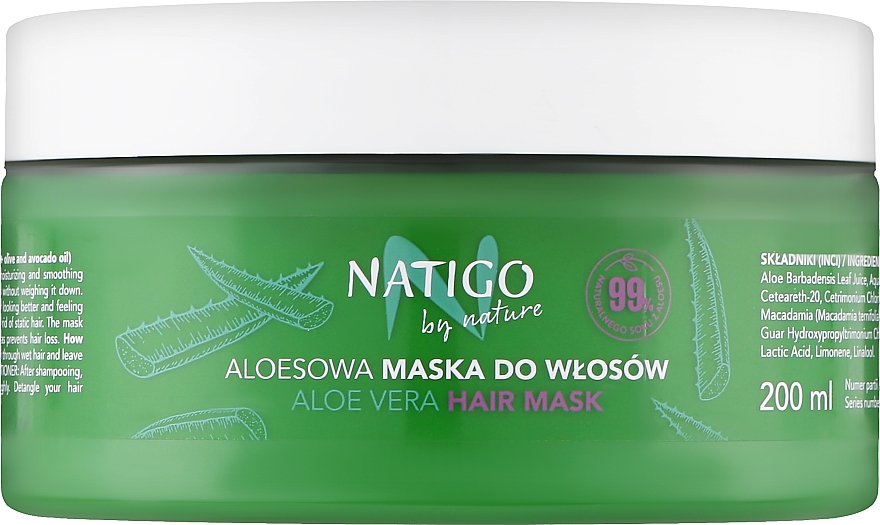 Maska do włosów Aloes - Natigo By Nature Aloe Vera Hair Mask