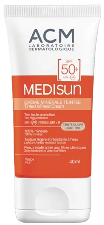 Podkład mineralny do twarzy SPF 50 - ACM Laboratoires Medisun Tinted Mineral Cream Light Tint SPF50 — Zdjęcie N1