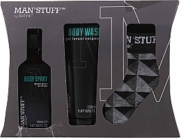 PRZECENA! Zestaw - Man'Stuff Sock Gift Set (sh/gel/150ml + b/spray/150ml + socks/1pair) * — Zdjęcie N3