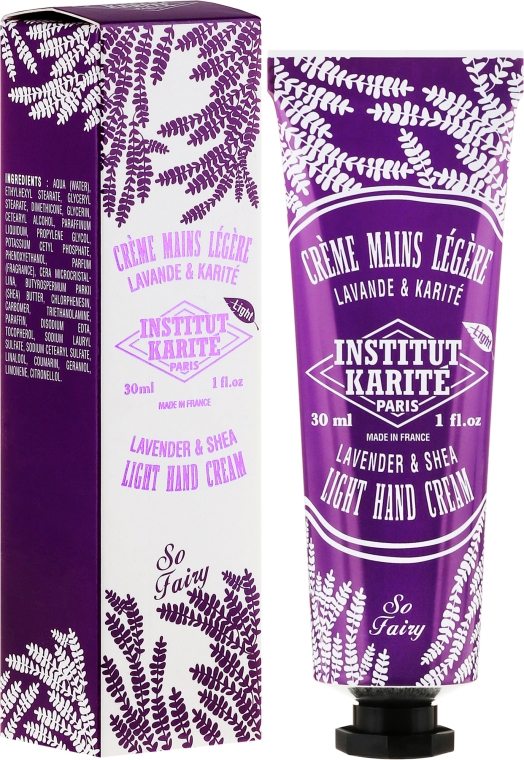 Lekki krem do rąk Lawenda - Institut Karité So Fairy Light Hand Cream Lavender — Zdjęcie N1