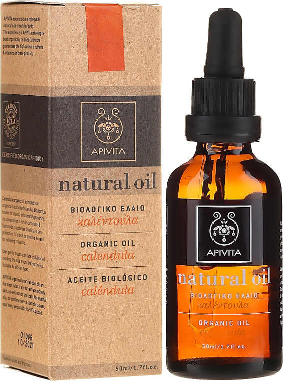 Organiczny olejek do ciała Nagietek - Apivita Aromatherapy Organic Calendula Oil — Zdjęcie N1