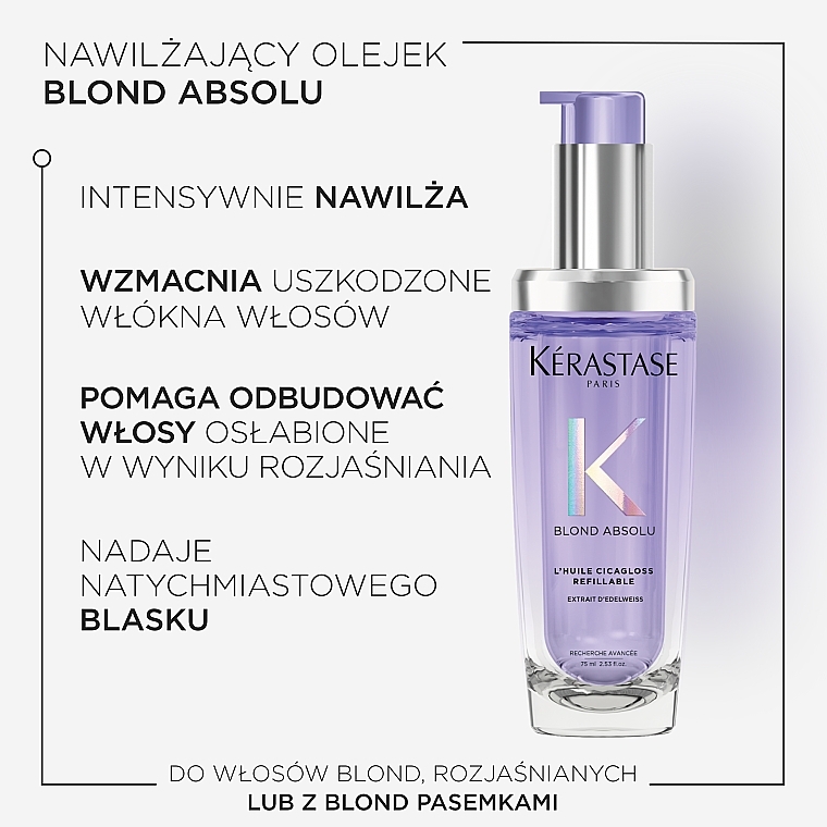 Nawilżający olejek do włosów - Kerastase Blond Absolu Cicagloss Hydrating Oil Concentrate Refillable — Zdjęcie N6