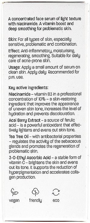 Serum do twarzy z niacynamidem - Iossi Pro B3-shot Calm & Clarify Vitamin Treatment — Zdjęcie N4