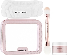 Zestaw - Makeup Revolution Skincare The Pink Clay Collection Skincare Gift Set (bag/1pc + brush/1pc + f/mask/50ml + headband/1pc) — Zdjęcie N2