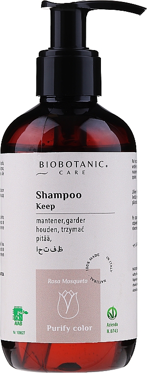 Szampon chroniący kolor włosów farbowanych - BioBotanic Purify Color Keep Shampoo Rosehip — Zdjęcie N1