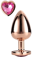 Kup Średniej wielkości korek analny z kamieniem szlachetnym - Dream Toys Gleaming Love Rose Gold Plug Medium