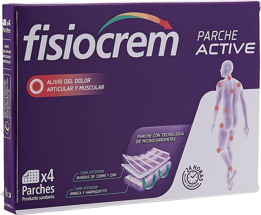 Plaster na ból stawów i mięśni, 7x9,5 cm - Fisiocrem Parche Active — Zdjęcie N1