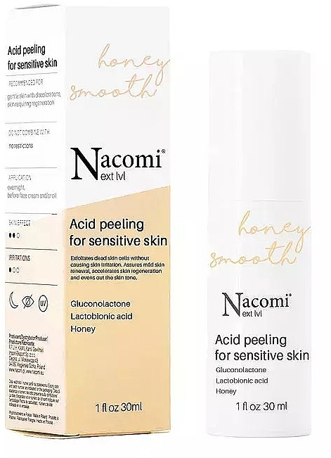 Peeling kwasowy do skóry wrażliwej, kwas laktobionowy - Nacomi Next Level Acid Peeling For Sensitive Skin — Zdjęcie N1