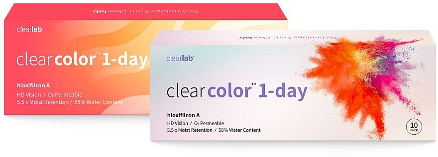 Soczewki kontaktowe jednodniowe, niebieskie, 10 szt. - Clearlab Clearcolor 1-Day