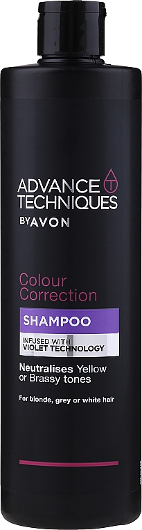 Fioletowy szampon do włosów farbowanych Korekcja koloru - Avon Advance Techniques Color Correction Violet Shampoo — Zdjęcie N1