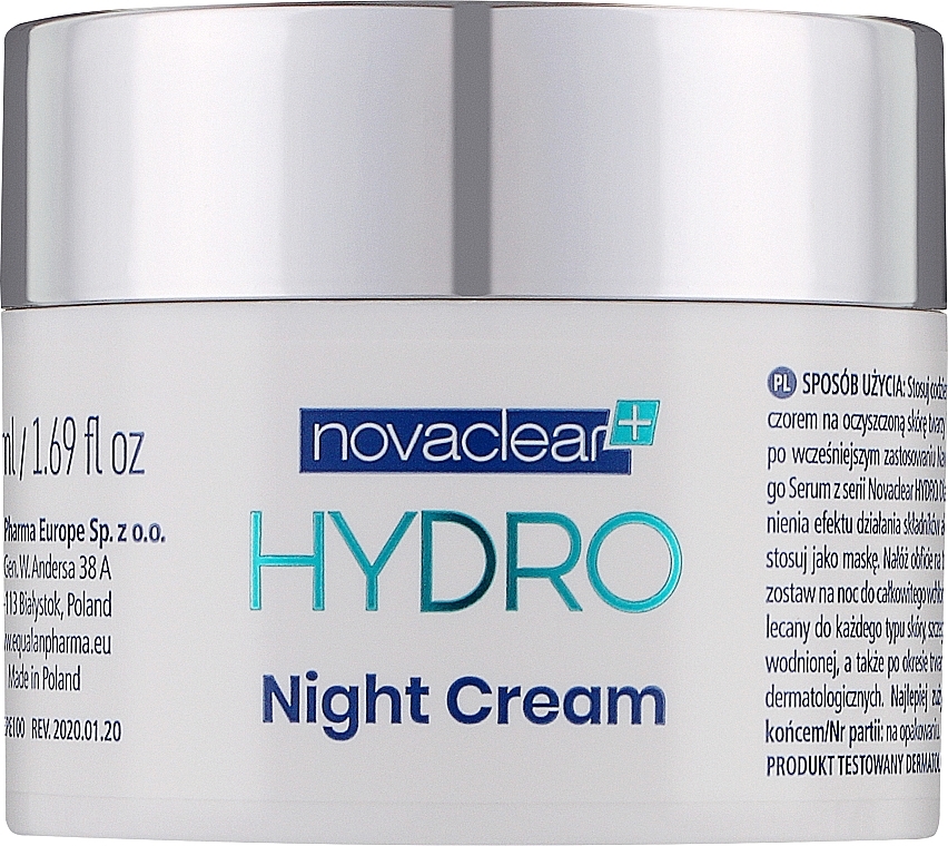 Nawilżający krem-maska do twarzy na noc - Novaclear Hydro Night Cream — Zdjęcie N1
