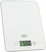 Waga kuchenna, szkło, biała - Teesa Glass Kitchen Scale TSA0804W — Zdjęcie N1