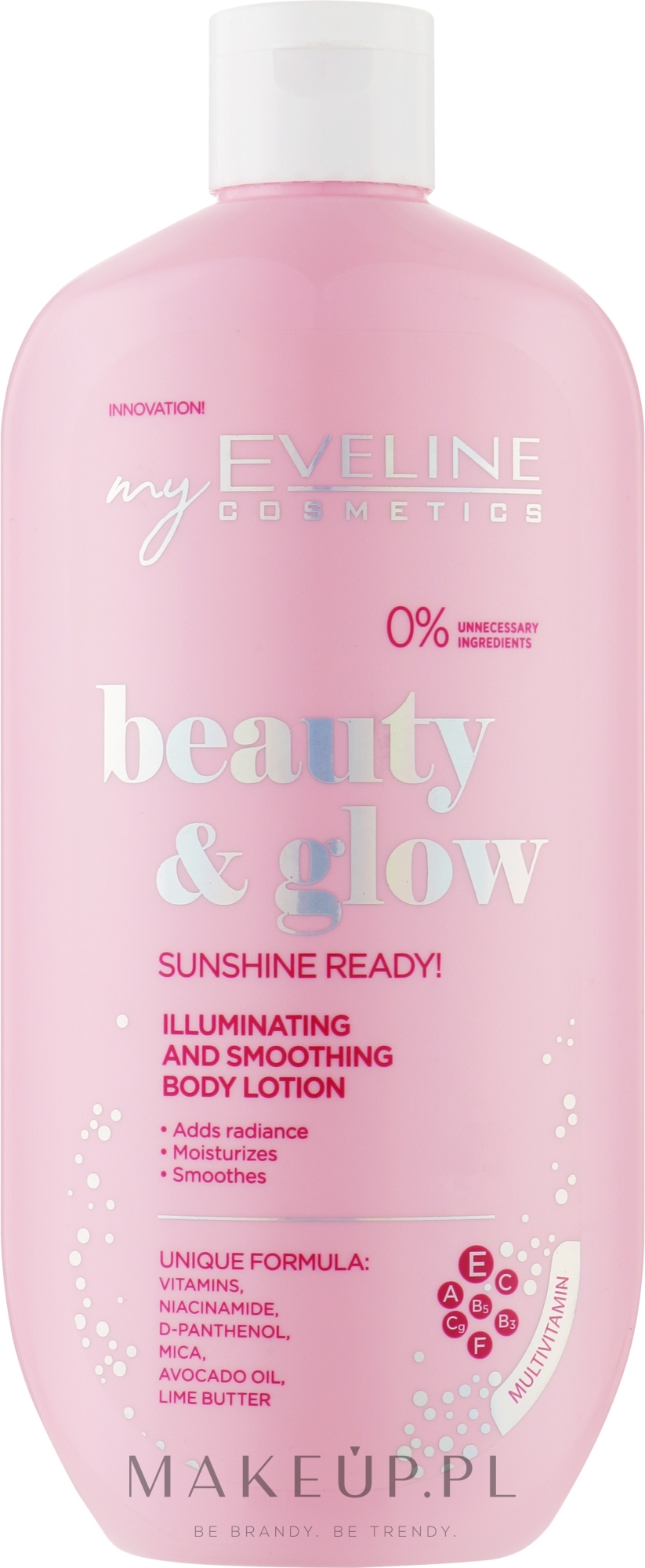 Rozświetlający balsam wygładzający do ciała - Eveline Cosmetics Beauty & Glow Sunshine Ready! — Zdjęcie 350 ml