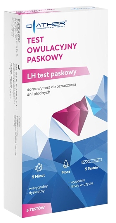 Test do oznaczania dni płodnych, 5 szt. - Diather Diagnostics & Therapy  — Zdjęcie N1