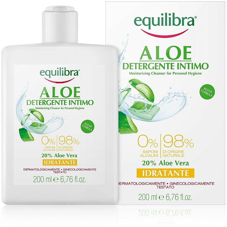 Nawilżający żel do higieny intymnej - Equilibra Aloe Moisturizing Cleanser For Personal Hygiene