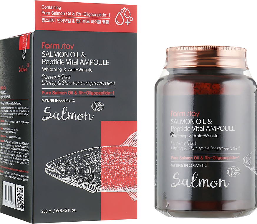 Serum do twarzy z olejem z łososia i peptydami - FarmStay Salmon Oil & Peptide Vital Ampoule — Zdjęcie N1
