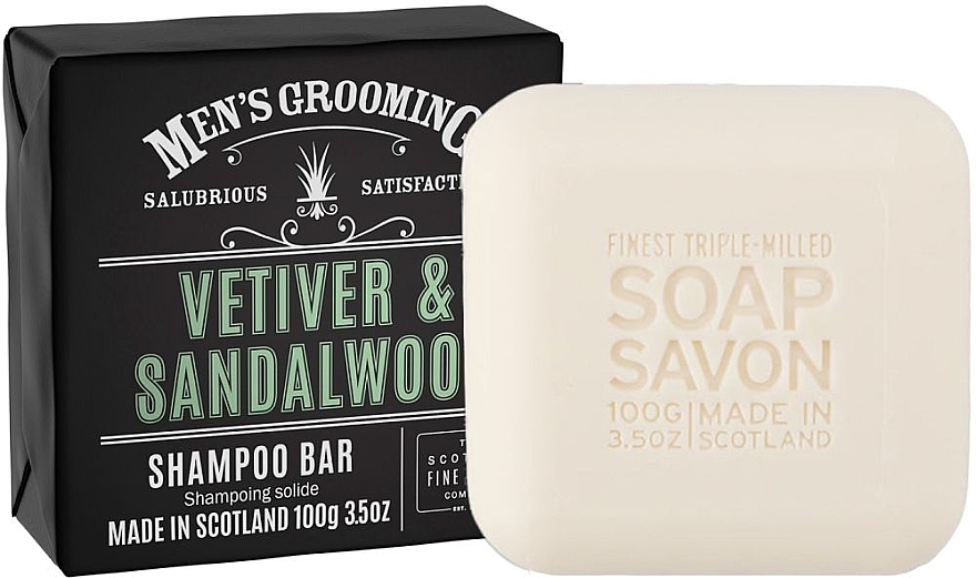 Szampon do włosów - Scottish Fine Soaps MG Vetiver & Sandalwood Shampoo Bar Wrapped — Zdjęcie N2