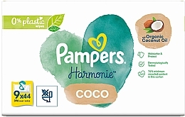 Chusteczki nawilżane dla niemowląt, 9x44 szt. - Pampers Harmonie Coco Baby Wipes — Zdjęcie N1