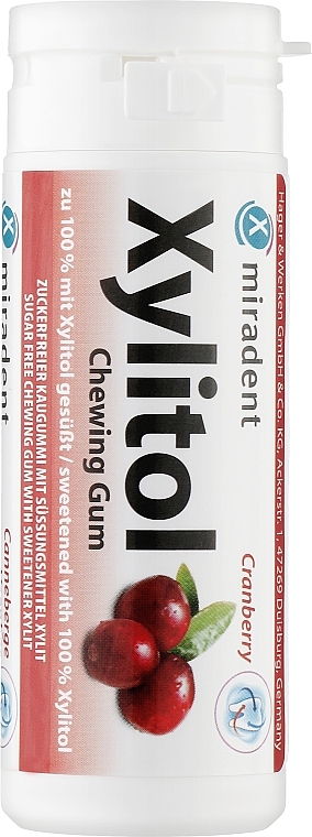 Guma do żucia z żurawiną - Miradent Xylitol Chewing Gum Cranbery — Zdjęcie N1