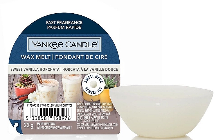 Wosk zapachowy - Yankee Candle Signature Sweet Vanilla Horchata Wax Melt — Zdjęcie N1