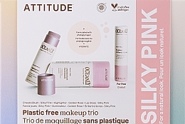 Zestaw - Attitude Oceanly Silky Pink Set (highl/8.5g + lip/stick/3.4g + blush/8.5g) — Zdjęcie N1